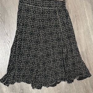 Max Studio Black Geometric A-Line Skirt